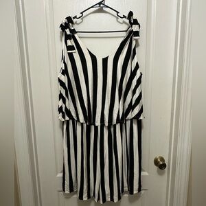 White Birch Monochrome Striped Romper